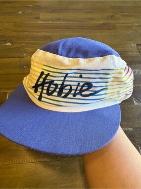 Vintage Hobie Hat Logo Surfer Painter Retro Surf Stripe California SnapBack